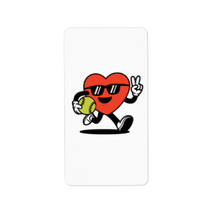 Cool Heart Playing Softball Sticker - Plezier en s