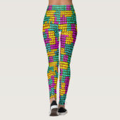 Cool Heet Roze Kleurrijke Speelgoed Geometrische P Leggings (Achterkant)