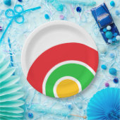 Cool Heldergroen Rood Geel Wit Gebogen Strepen Papieren Bordje (Feest)