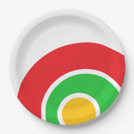 Cool Heldergroen Rood Geel Wit Gebogen Strepen Papieren Bordje