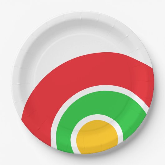 Cool Heldergroen Rood Geel Wit Gebogen Strepen Papieren Bordje (Voorkant)