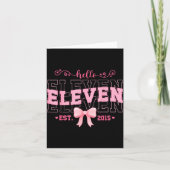 Cool Hello Eleven Est 2015 Nk Coquette Bow 11 Birt Kaart (Voorkant)
