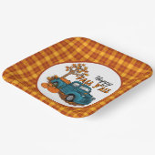 Cool Herfst plaid Seizoensgebonden vrachtwagenpart Papieren Bordje (Gebogen)