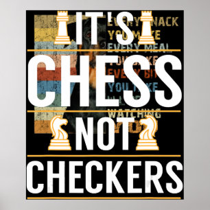 cool het is schaken niet dammen dammers geschenk poster