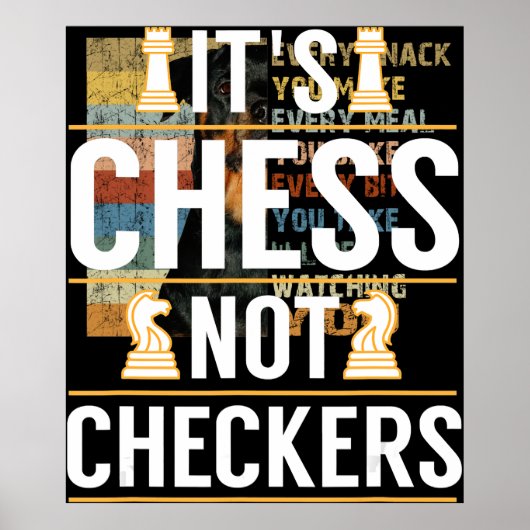 cool het is schaken niet dammen dammers geschenk poster (Voorkant)