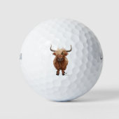 Cool Highland Koe Art Pack van Golfballen (Voorkant)
