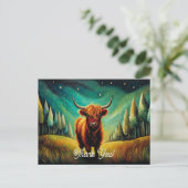 Cool Highland Koe Forest Meadow Dank u Briefkaart (Staand voorkant)