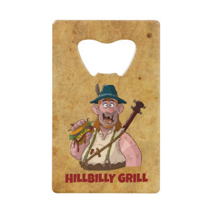 Cool Hill Billy Grill flesopener. Creditkaart Flessenopener
