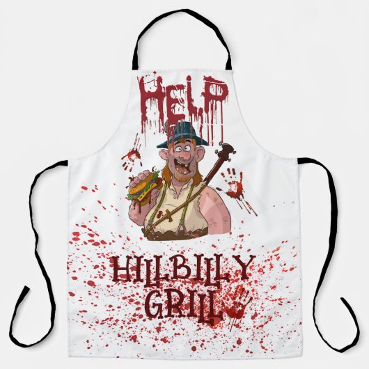 Cool HillBilly Grill Halloween Denemarken Schort! Schort (Voorkant)