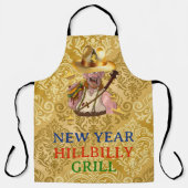 Cool HillBilly Grill Nieuwjaar Denemarken Schort! Schort (Voorkant)
