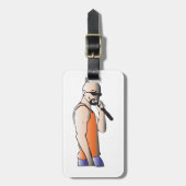 Cool Hip Hop Bald Guy Singer met Microfoon Bagagelabel (Voorkant verticaal)