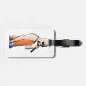 Cool Hip Hop Bald Guy Singer met Microfoon Bagagelabel (Achterkant horizontaal)