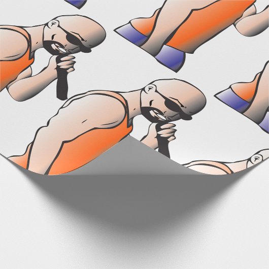 Cool Hip Hop Bald Guy Singer met Microfoon Cadeaupapier