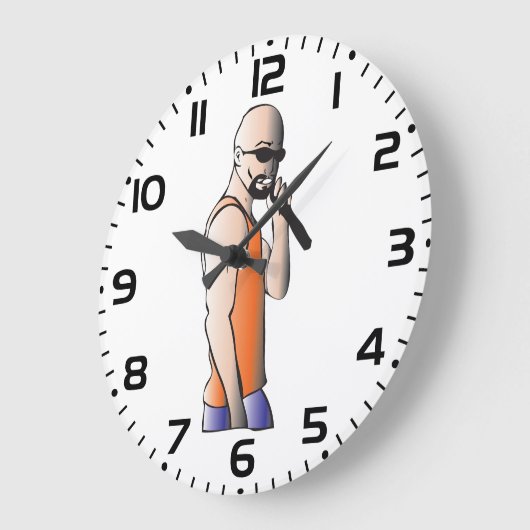 Cool Hip Hop Bald Guy Singer met Microfoon Grote Klok (Hoek)