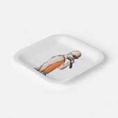 Cool Hip Hop Bald Guy Singer met Microfoon Papieren Bordje (Gebogen)