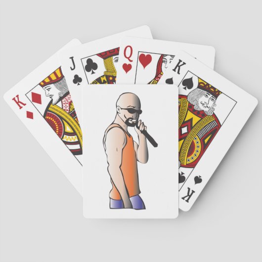 Cool Hip Hop Bald Guy Singer met Microfoon Pokerkaarten (Achterkant)