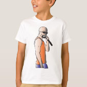 Cool Hip Hop Bald Guy Singer met Microfoon T-shirt (Voorkant)