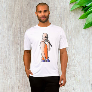 Cool Hip Hop Bald Guy Singer met Microfoon T-shirt