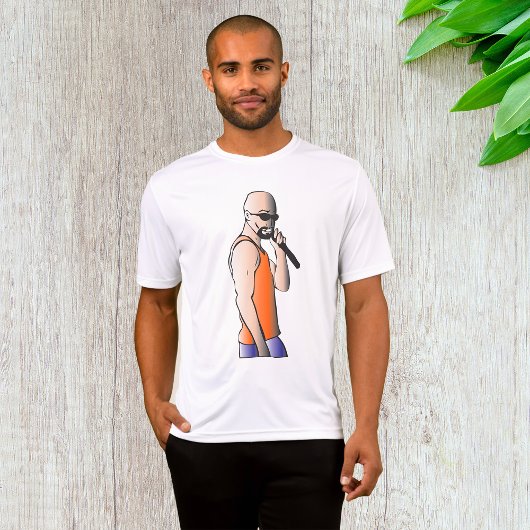 Cool Hip Hop Bald Guy Singer met Microfoon T-shirt