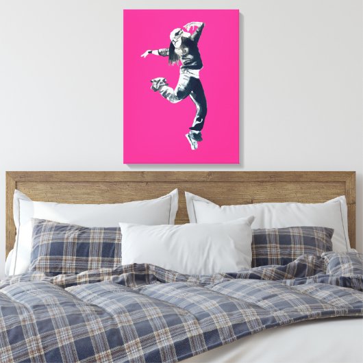 Cool hip hop dancer art. canvas afdruk (Insitu (Slaapkamer))