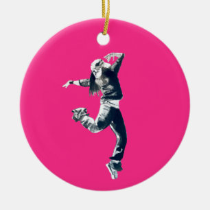 Cool hip hop dancer art. keramisch ornament
