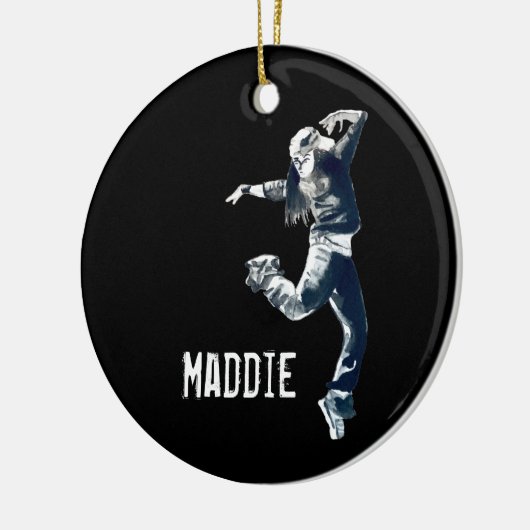 Cool hip hop dancer art keramisch ornament (Links)