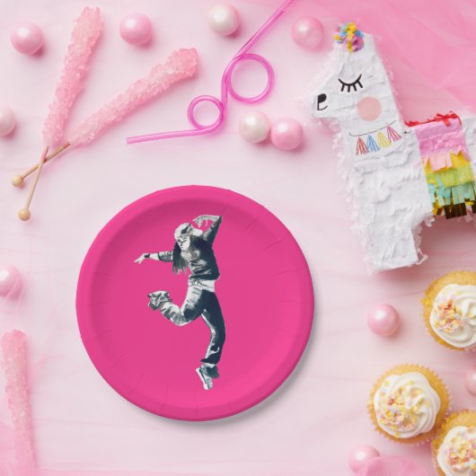 Cool hip hop dancer art. papieren bordje (Feest)