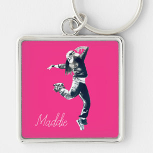 Cool hip hop dancer art. sleutelhanger