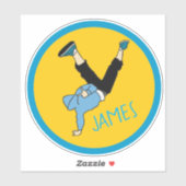 Cool hip hop dancer boy's naam sticker (Vel)