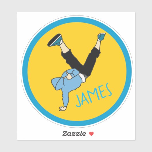 Cool hip hop dancer boy's naam sticker (Vel)