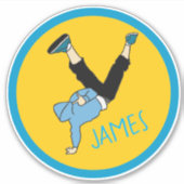 Cool hip hop dancer boy's naam sticker (Voorkant)