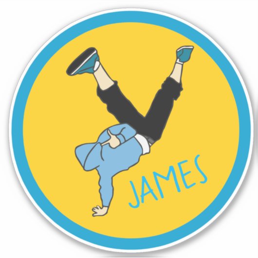 Cool hip hop dancer boy's naam sticker (Voorkant)