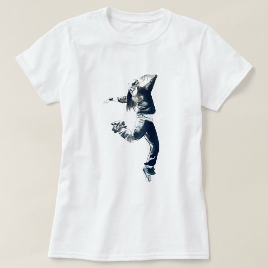 Cool hip hop girl danser t-shirt (Design voorkant)