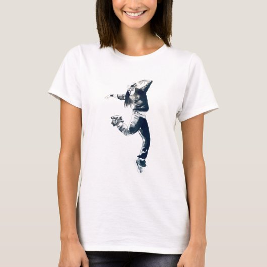 Cool hip hop girl danser t-shirt (Voorkant)