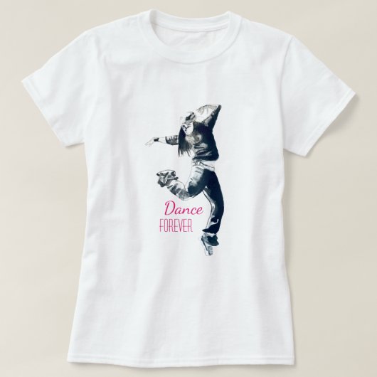 Cool hip hop girl danser t-shirt (Design voorkant)