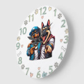 Cool Hip-Hop Hond Muur Klok – Funky Pet Art Home (Hoek)