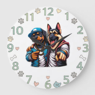 Cool Hip-Hop Hond Muur Klok – Funky Pet Art Home