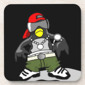 Cool Hip Hop Penguin Drankjes Onderzetter (Voorkant)
