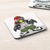 Cool Hip Hop Penguin Onderzetter (Linkerzijde)