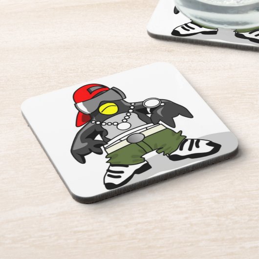 Cool Hip Hop Penguin Onderzetter (Linkerzijde)