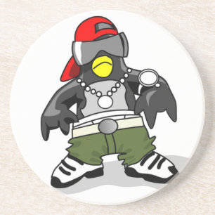 Cool Hip Hop Penguin Zandsteen Onderzetter