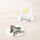 Cool Hip Hop Penguin Zandsteen Onderzetter (Zijkant)