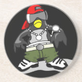 Cool Hip Hop Penguin Zandsteen Onderzetter (Voorkant)