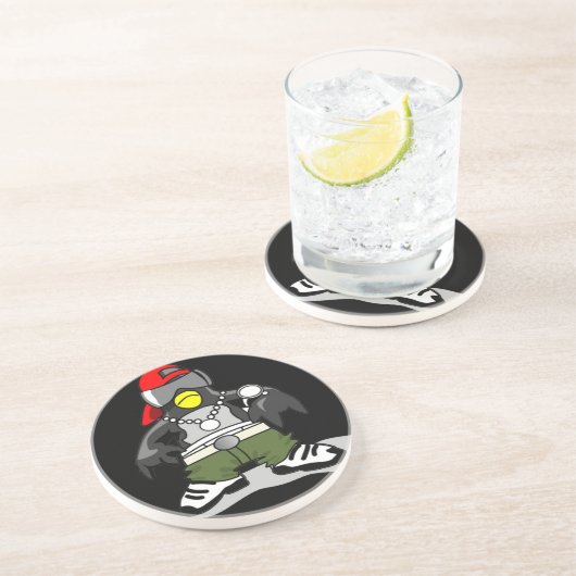 Cool Hip Hop Penguin Zandsteen Onderzetter (Zijkant)