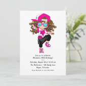 Cool Hip Hop Rap Girl Birthday Party Kaart (Staand voorkant)
