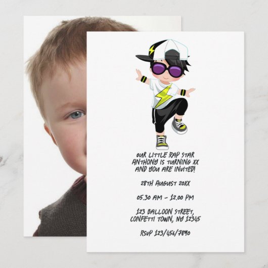 Cool Hip Hop Rap Jongen Breakdancer Verjaardagsfee Kaart (Voorkant / Achterkant)