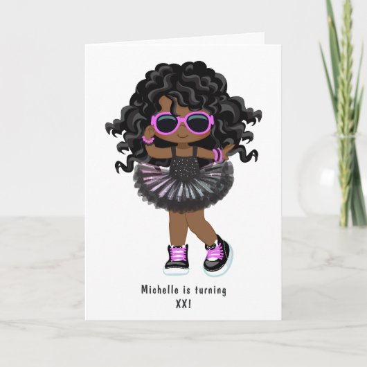 Cool Hip Hop Rap Tutu Girl Birthday Party (Voorkant)