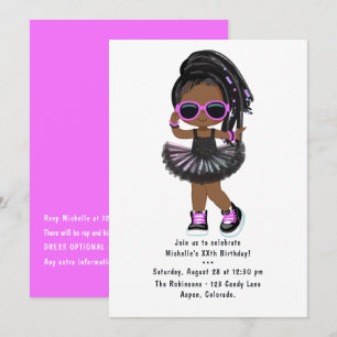 Cool Hip Hop Rap Tutu Meisje Verjaardagsfeestje Kaart