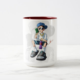 Cool Hip Hop Street Style Karakter – Urbane Muziek Tweekleurige Koffiemok