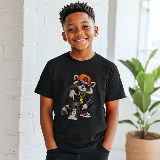 Cool Hip Hop Wasbeer Streetwear Grappig T-shirt